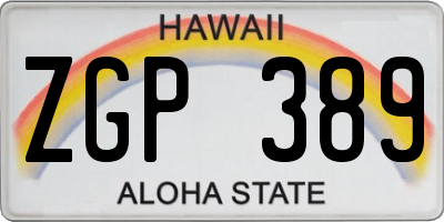 HI license plate ZGP389