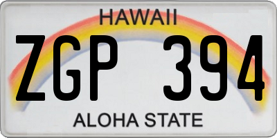 HI license plate ZGP394
