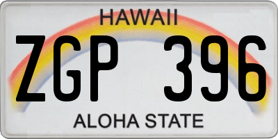 HI license plate ZGP396