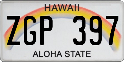 HI license plate ZGP397