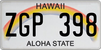 HI license plate ZGP398