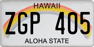 HI license plate ZGP405