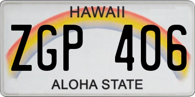 HI license plate ZGP406