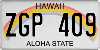 HI license plate ZGP409