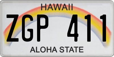 HI license plate ZGP411
