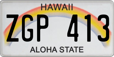 HI license plate ZGP413
