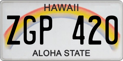 HI license plate ZGP420