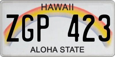 HI license plate ZGP423