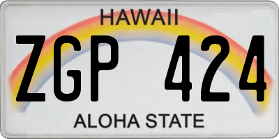 HI license plate ZGP424