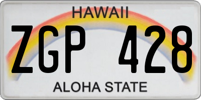 HI license plate ZGP428