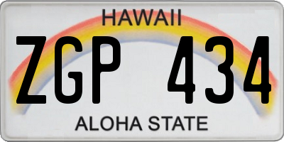 HI license plate ZGP434