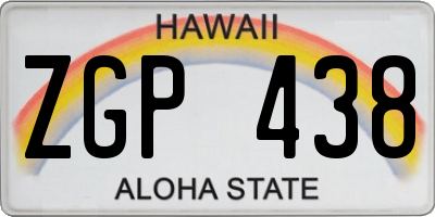 HI license plate ZGP438