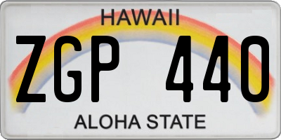 HI license plate ZGP440