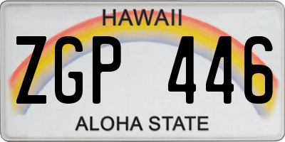 HI license plate ZGP446