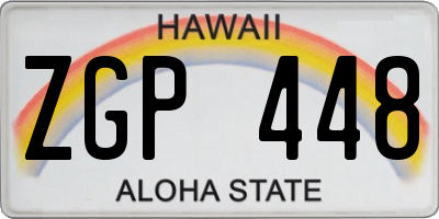 HI license plate ZGP448