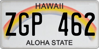 HI license plate ZGP462