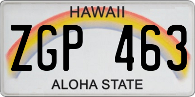 HI license plate ZGP463