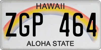 HI license plate ZGP464
