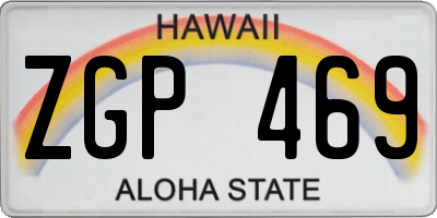 HI license plate ZGP469