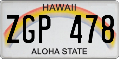 HI license plate ZGP478