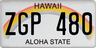 HI license plate ZGP480
