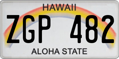 HI license plate ZGP482