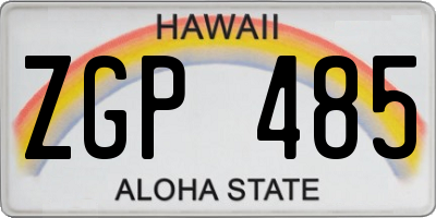 HI license plate ZGP485