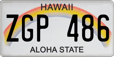 HI license plate ZGP486