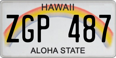 HI license plate ZGP487