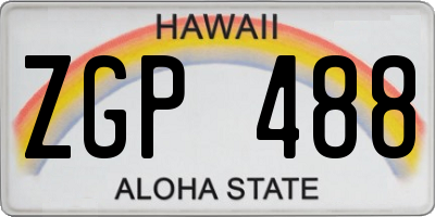 HI license plate ZGP488