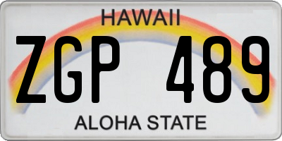 HI license plate ZGP489