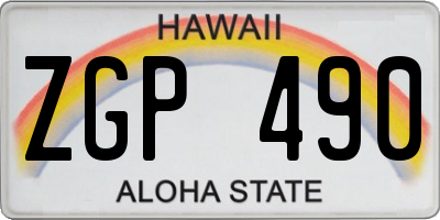 HI license plate ZGP490