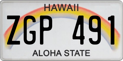 HI license plate ZGP491