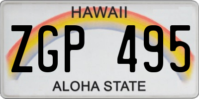 HI license plate ZGP495