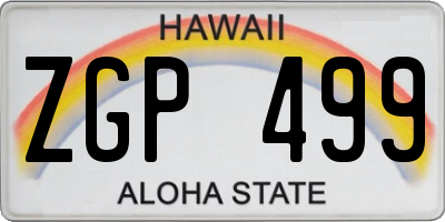 HI license plate ZGP499