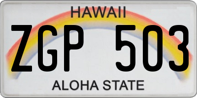 HI license plate ZGP503
