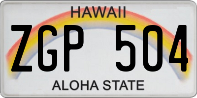 HI license plate ZGP504