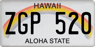 HI license plate ZGP520
