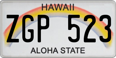 HI license plate ZGP523