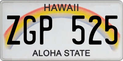 HI license plate ZGP525