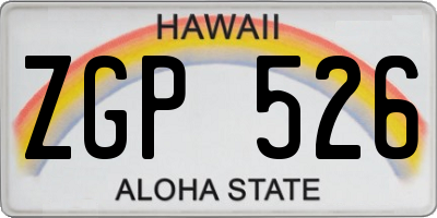 HI license plate ZGP526
