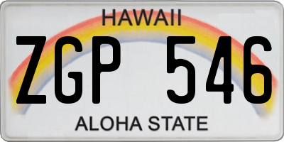 HI license plate ZGP546