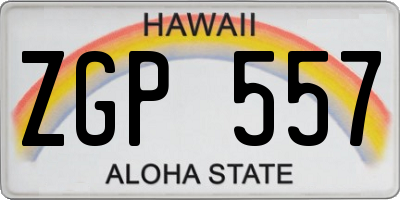 HI license plate ZGP557