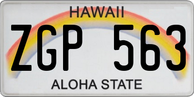 HI license plate ZGP563
