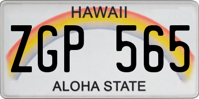 HI license plate ZGP565