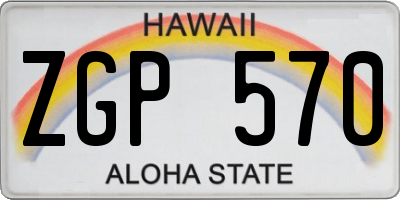 HI license plate ZGP570