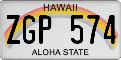 HI license plate ZGP574