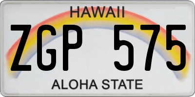 HI license plate ZGP575