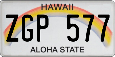 HI license plate ZGP577