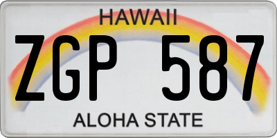 HI license plate ZGP587